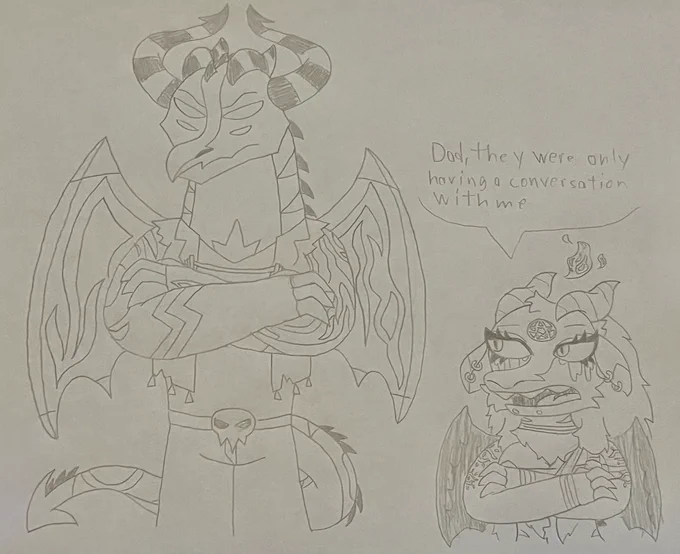 Satan being an overprotective father, even if she’s just a normal conversation
