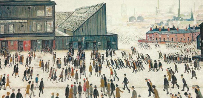 "Going to the Match" by L. S. Lowry  🎨🖌 #MatchstickMen