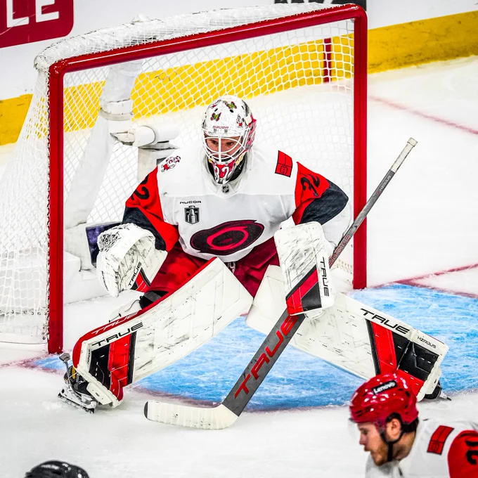 Photo of Brandon Bussi in net during SCF Game 4