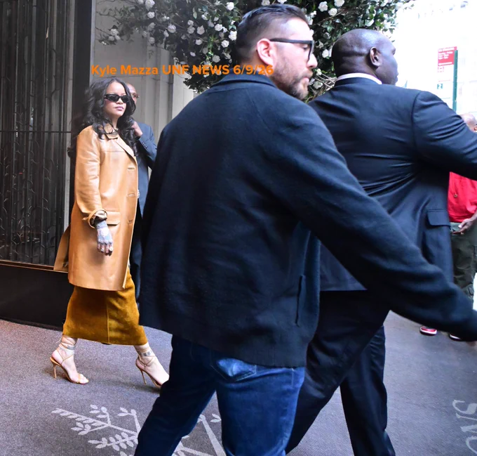 Rihanna is seen in New York City Tuesday evening, Manhattan, New York, USA, June 9, 2026.