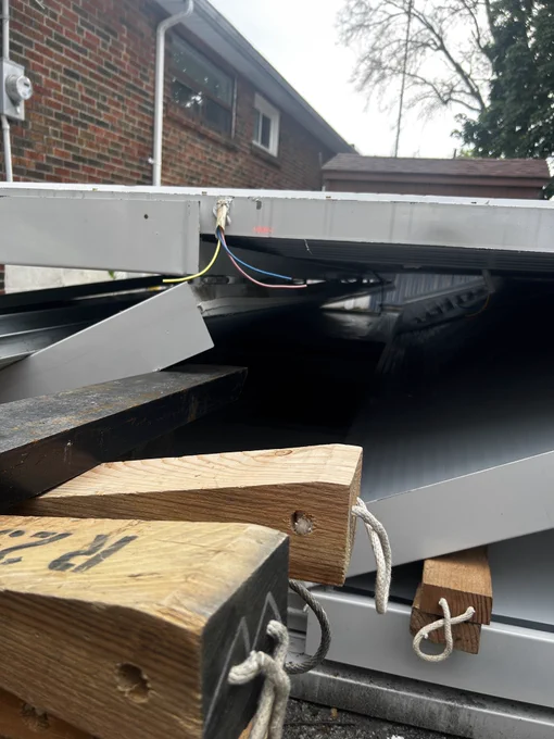 View of gap in panels after extrication.