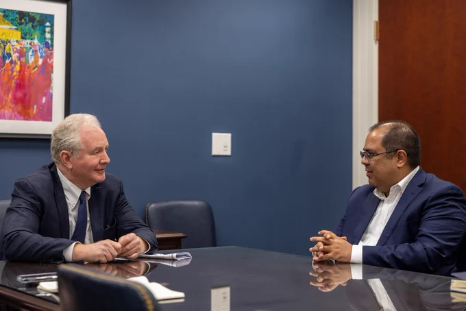 Senator Van Hollen and Louis Benavides