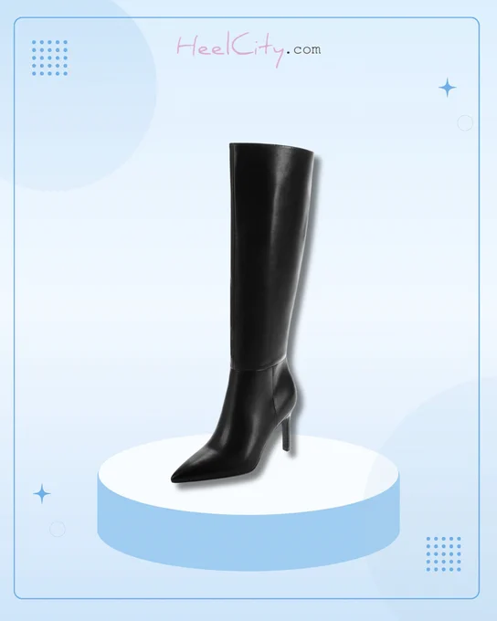 Sam Edelman Womens Pointed Toe Knee High Stiletto Boots with Side Zipper – Women's Heels
