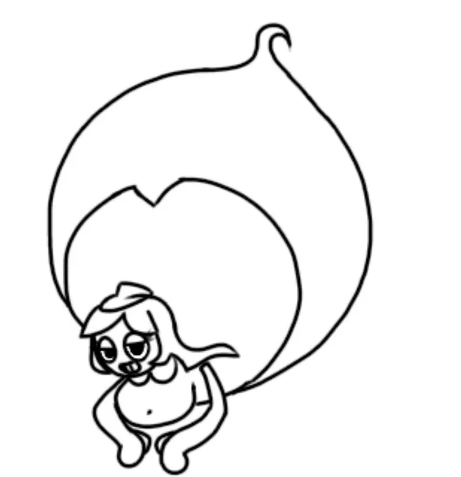 Sketch of Connie from Dandy’s World, with a very massive bottom.