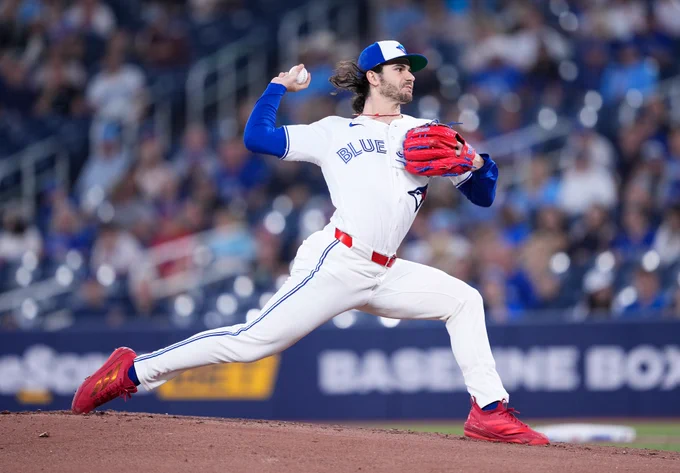 Dylan Cease pitches Tuesday night at Rogers Centre