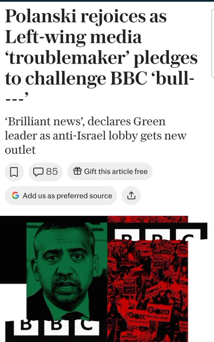 Polanski rejoices as left wing media troublemaker pledges to challenge BBC bullshit.