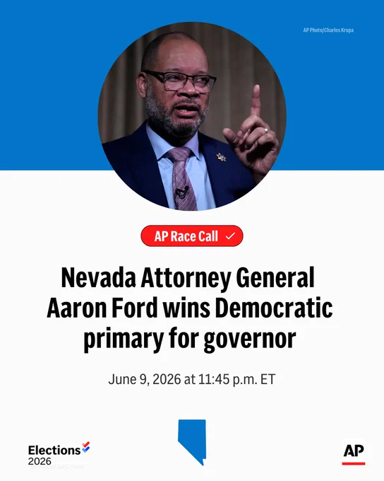 Nevada Attorney General Aaron Ford wins Democratic primary for governor