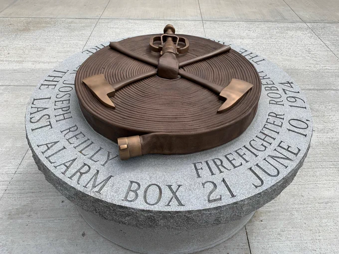 Memorial to fallen Somerville firefighters