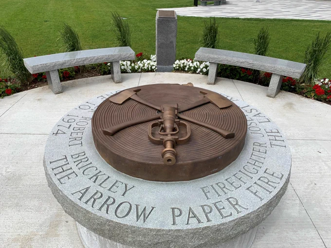 Memorial to fallen Somerville firefighters