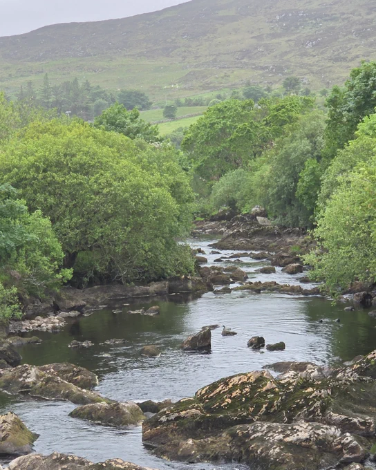 View of the River Glen taken from the Riverside Walk in Carrick, South West Donegal.