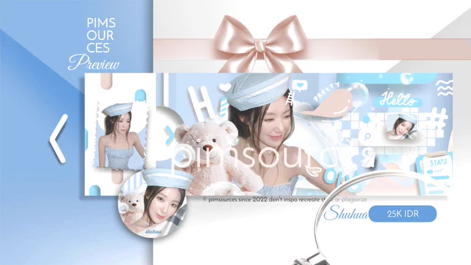 ⛱️ SHUHUA
💝 25K IDR | retext ava 
🐇 QRIS 
graphics edited and designed by © pimsources since 2022 don't inspo steal recreate plagiarized or heavy reference are strictly prohibited