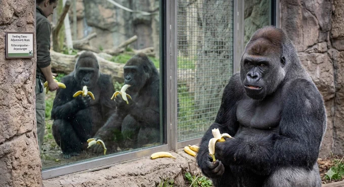 Gorillas im Zoo