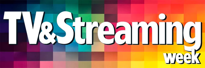 The TV&Streaming Week magazine logo on a multicoloured background. 