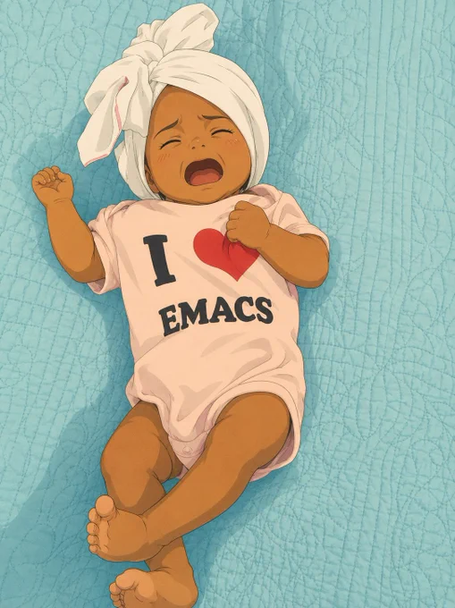 Infant in Emacs onesie