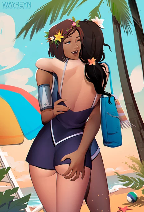 Fanart of Korra x Asami from Avatar the Legends of Korra