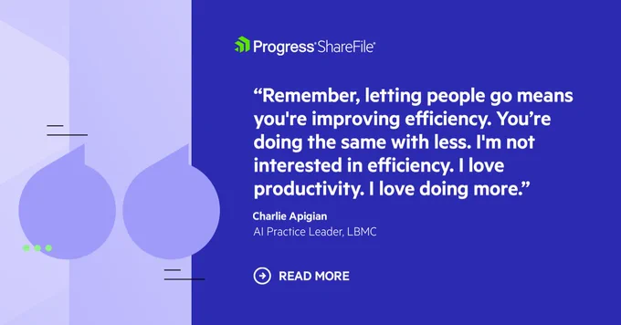 Blog quote: "Remember, letting people go means you’re improving efficiency. You’re doing the same with less. I’m not interested in efficiency. I love productivity. I love doing more. If all we think about is replacement, then all we can do is reduce."