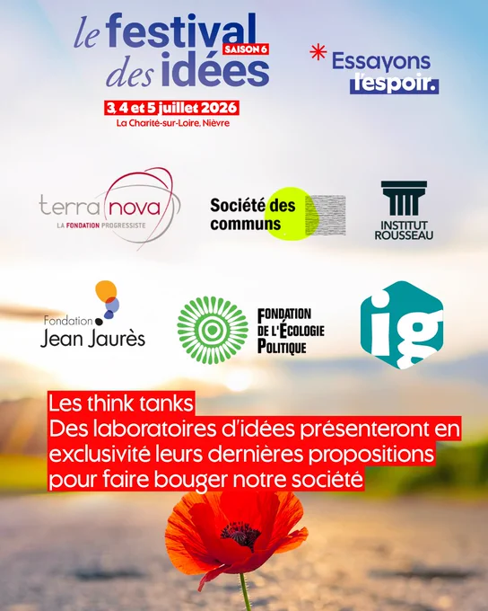 logos des think tanks sur fond du visuel du festival