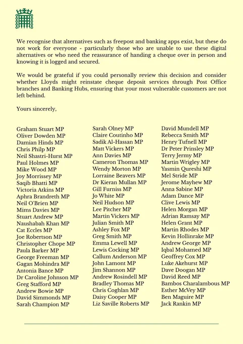 2nd page of the letter to Lloyds Bank