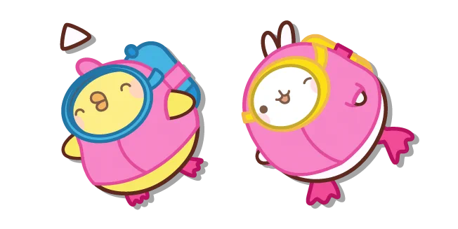 Molang and Piu Piu as Scuba Divers Cursor