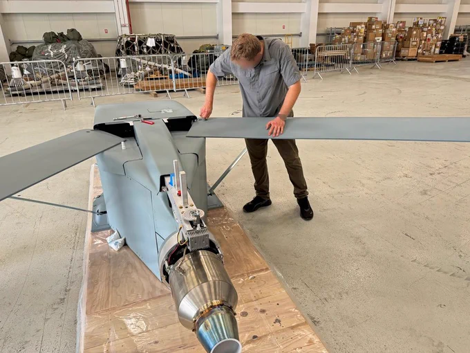 A member of a DZYNE Technologies team assembles a Long Range Grasshopper system, or LRGH, ahead of a demonstration during Trojan Footprint 2026 in Bucharest, Romania, May 14, 2026. Trojan Footprint is a key biennial training event, focused on posturing Allies to deter aggression and defend regional security through joint and multinational cooperation. The Grasshopper system is an aerial platform designed to expand long-range, low-cost, precision sustainment in contested environments. (U.S. Army National Guard photo by Staff Sgt. Melyssa Vazquez)