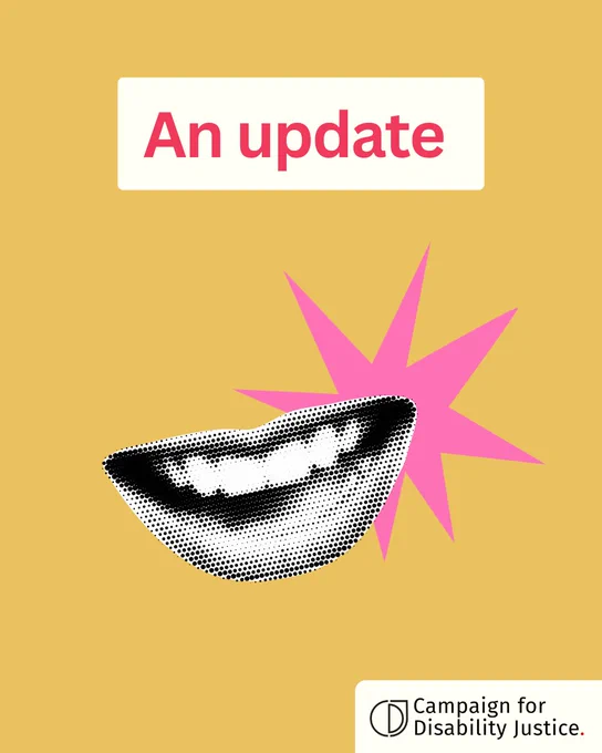 An update. Graphic of a pop art picture of a mouth, with a pink star behind it.