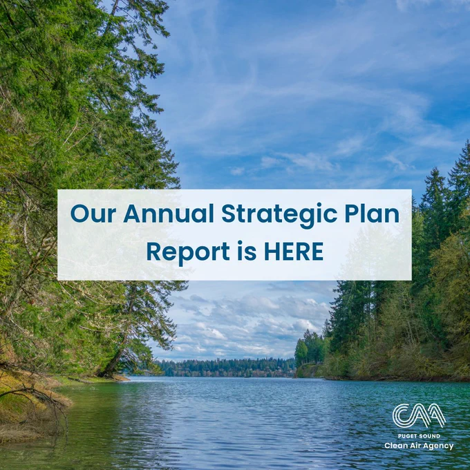 Nature background with text saying Our annual strategic plan report is here