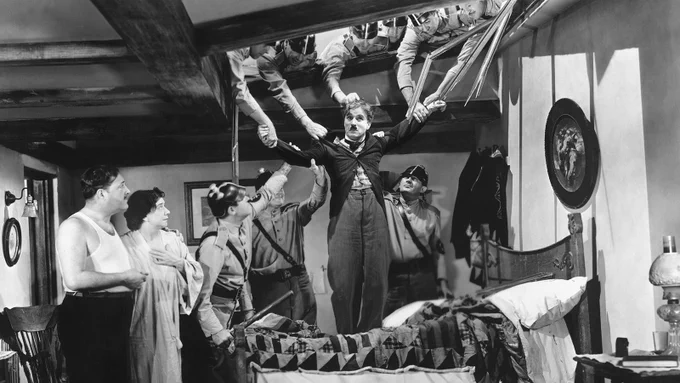 A scene from The Great Dictator