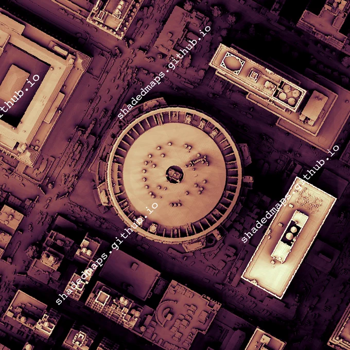 A fragment from the shaded map of New York City [Manhattan], New York, US.