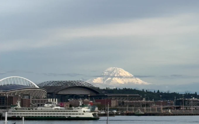 Mountains and Puget Sound from Seattle