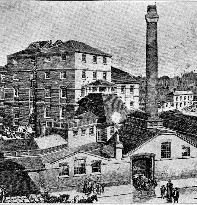 A drawing showing Banks's Park Brewery in around 1898.