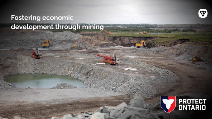 Shareable copy: Fostering economic development through mining

Alt text: Mining trucks at gold mine near Emo.