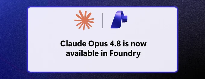 🚨 Claude Opus 4.8 is now live in Microsoft Foundry