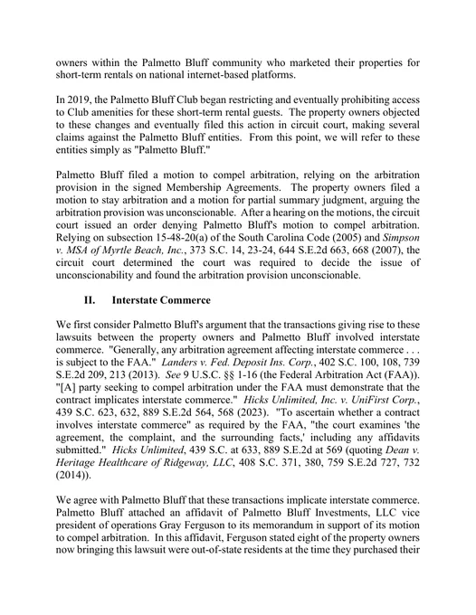 Page 3 of the opinion Corley v. Palmetto Bluff Development