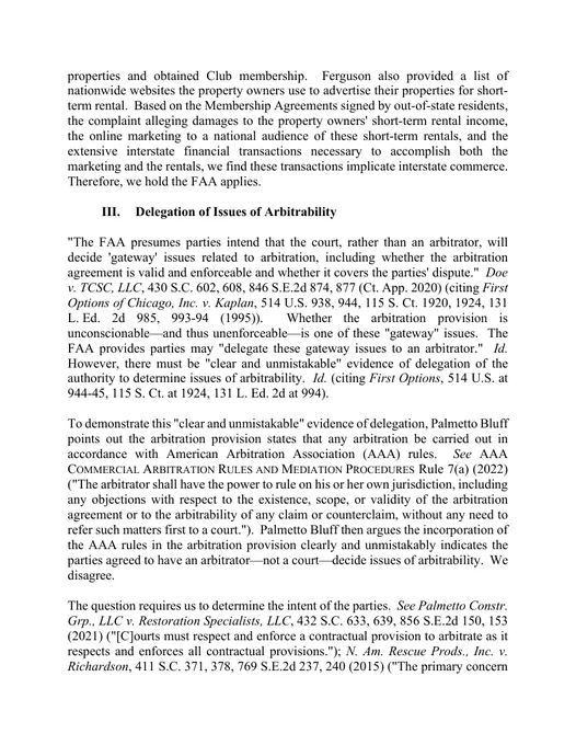 Page 4 of the opinion Corley v. Palmetto Bluff Development