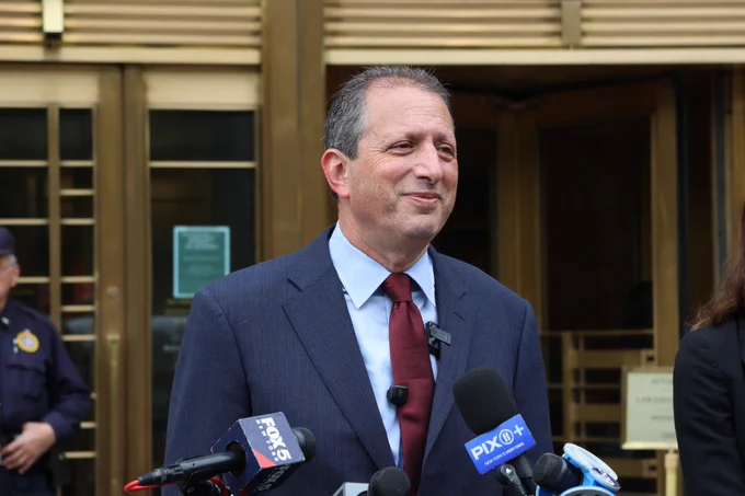 Speaking at a press conference outside the courthouse this morning.
