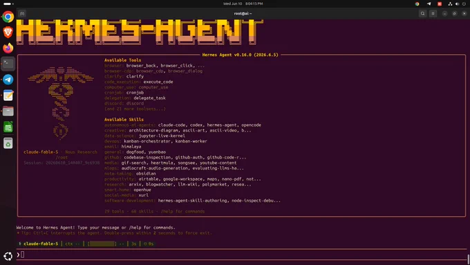 Just started using @AnthropicAI Claude Fable 5 — a Mythos-class model powered through Hermes Agent.

Exploring advanced AI workflows, automation, and agent-based capabilities with this next-generation setup.

#Hermes #HermesAgent #ClaudeAI @ClaudeFable5