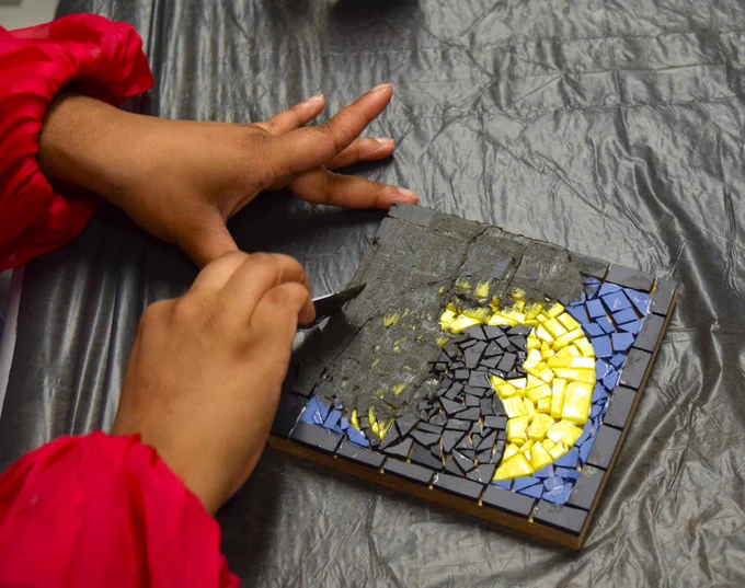 Photo of clay and mosaics course with Camden Summer University.