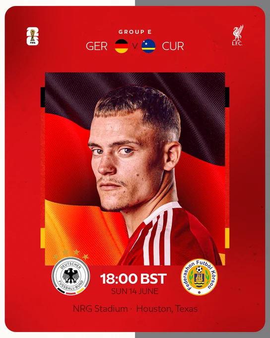 Germany vs Curacao: Group E, 18:00 BST, Sunday 14 June, NRG Stadium, Houston, Texas.