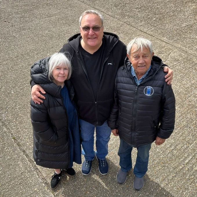 Michael Troughton with Wendy Padbury and Frazer Hinest