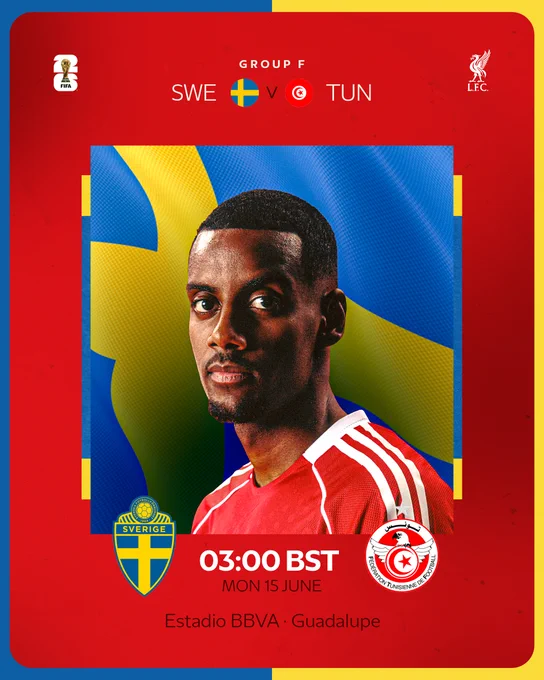 Sweden vs Tunisia: Group F, 03:00 BST, Monday 15 June, Estadio BBVA, Guadalupe.