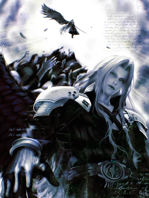 Sephiroth, final fantasy 7 revelation, illustration