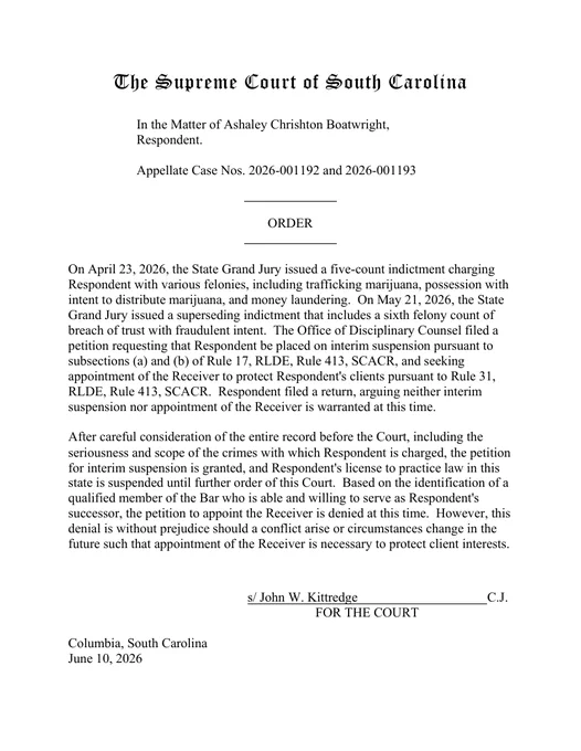Page 1 of the order 2026-06-10-01