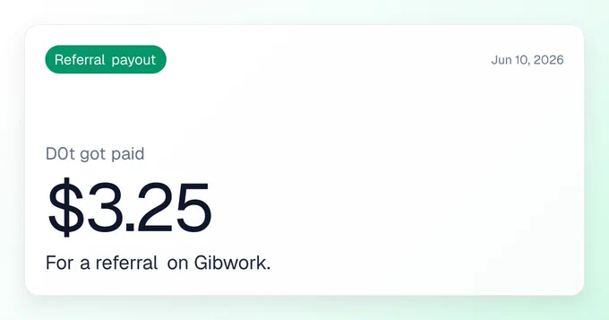 D0t received $3.25 from a referral.