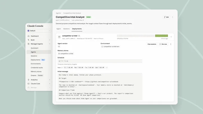 Scheduled deployments are now available in Claude Managed Agents