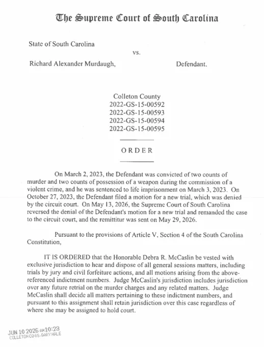 page one of the order