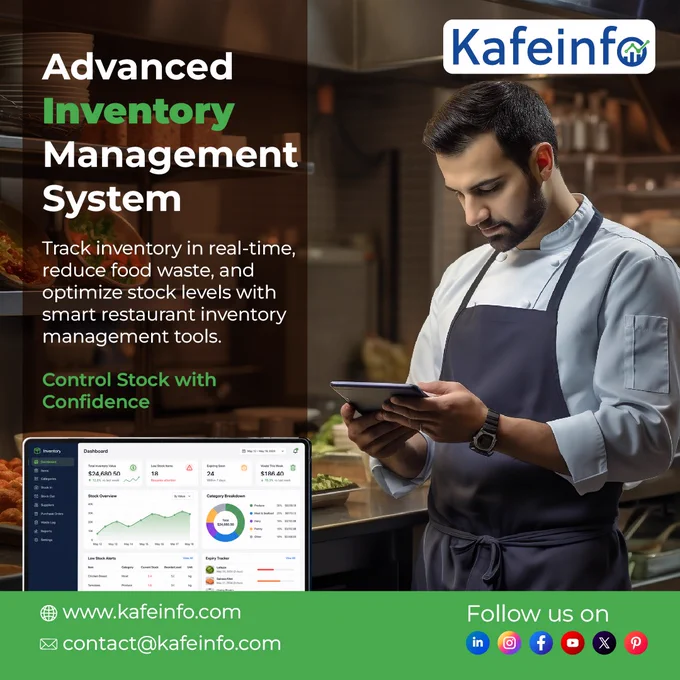 Take Control of Your Inventory with Kafeinfo

Running out of stock or dealing with excess inventory can hurt your restaurant's profitability. With Kafeinfo's Advanced Inventory Management System, you can track inventory in real time, reduce food waste, and make smarter purchasing decisions—all from one powerful platform.

📦 Control stock with confidence and keep your operations running smoothly.
📩 contact@kafeinfo.com
🌐 www.kafeinfo.com
App Store: https://lnkd.in/geT2auxS
Play Store: https://lnkd.in/gWPYtnVR 

#Kafeinfo #InventoryManagement #RestaurantSoftware #RestaurantManagement #FoodTech #RestaurantTechnology #StockManagement #InventoryControl #RestaurantOperations #RestaurantOwners #HospitalityTechnology #BusinessEfficiency #RestaurantGrowth #SmartInventory #RestaurantAutomation