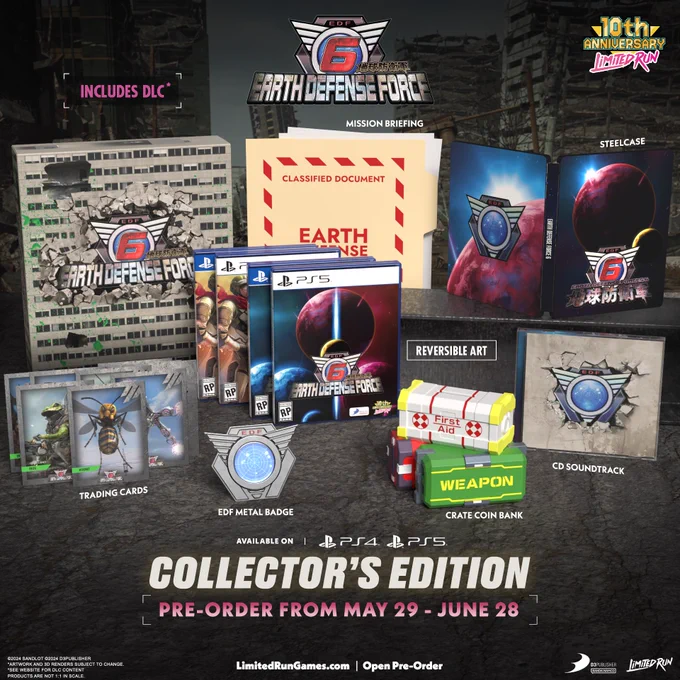 Earth Defense Force 6 Collectors Edition. Pre-order from May 29th through June 28th.