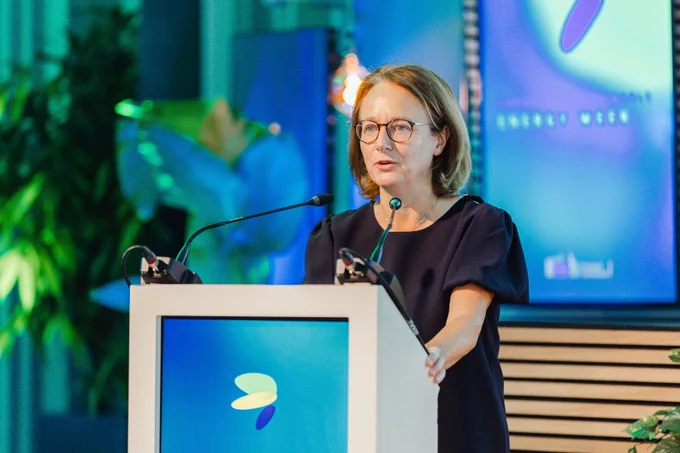 Celine Gauer, Director-General of the Directorate-General for Energy, speaking at a lectern during European Sustainable Energy Week 2026.