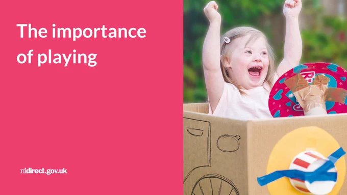 Girl playing in a car made out of a cardboard box: The importance of playing