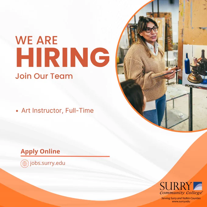 orange and white flyer. text reads "We are hiring"